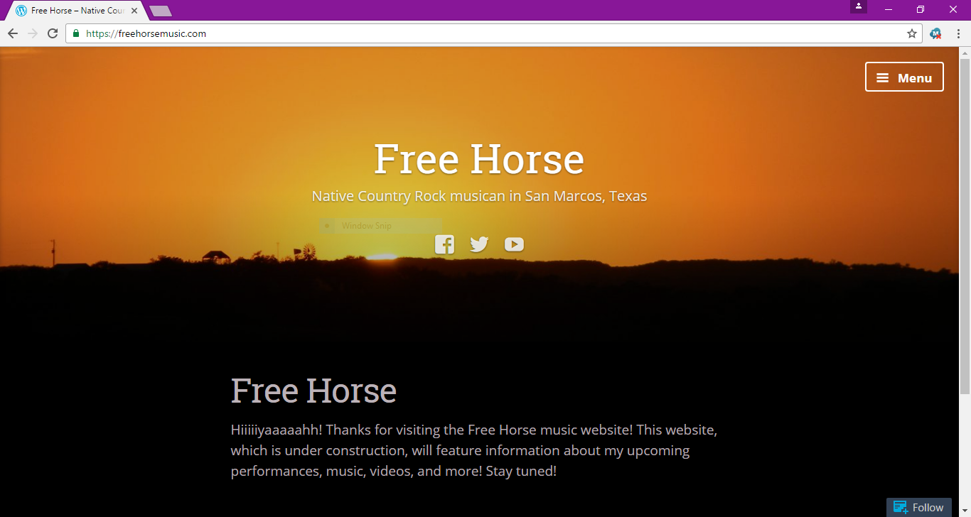Freehorse, website, screenshot, artist