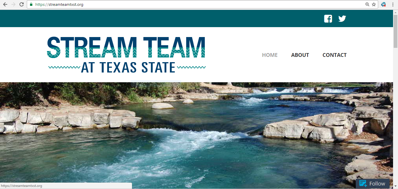 Stream Team, website, student organizations, Texas State, screenshot